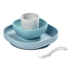 BEABA Babycook® Neo - Weaning Bundle (Grey/White) - showing the included 4 piece silicone meal set