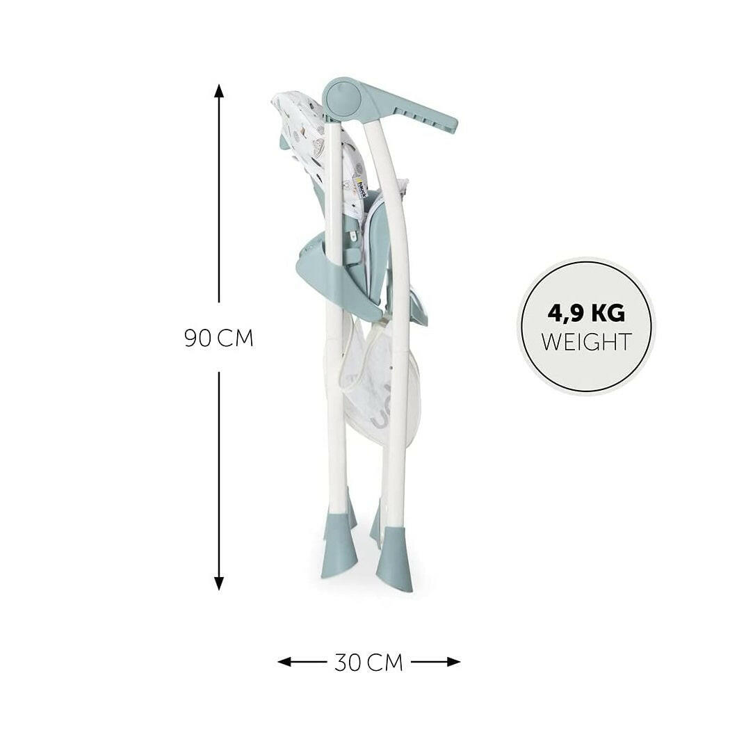 Hauck Sit N Fold Highchair (Space) - showing the highchair`s dimensions when folded
