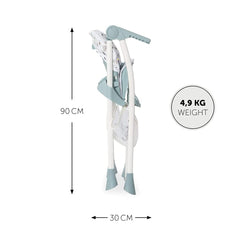 Hauck Sit N Fold Highchair (Space) - showing the highchair`s dimensions when folded