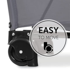 Hauck Sleep'n'Play Centre (Mickey Mouse - Grey) - showing one of the centre`s concealed wheels which make it easy to move about