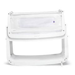 SnuzPod⁴ Bedside Crib 3-in-1 (White) - showing the crib`s incline feature designed to reduce reflux symptoms