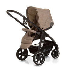 Hauck Soul Plus Trio Set (Melange Beige Almond) - showing the chassis and seat unit together as the pushchair in parent-facing mode
