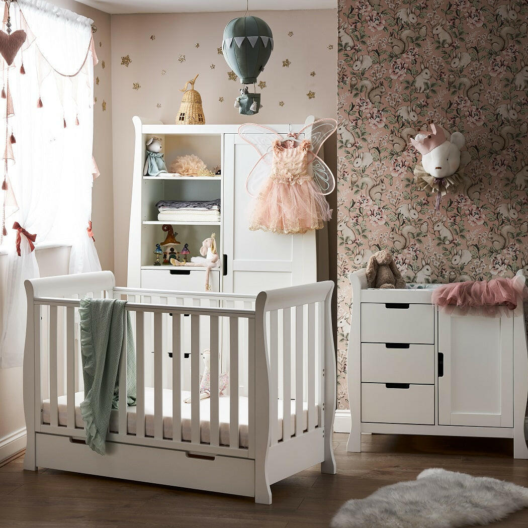 Obaby Stamford Mini Sleigh 3 Piece Room Set White