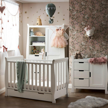 Obaby Stamford Mini Sleigh 3 Piece Room Set White