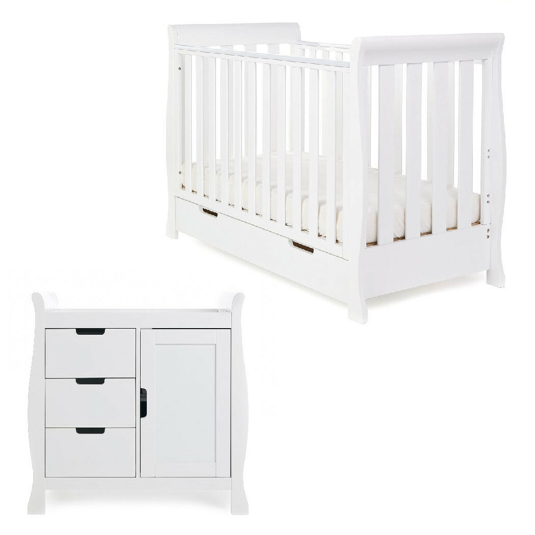 Obaby Stamford Mini Sleigh 2 Piece Room Set White