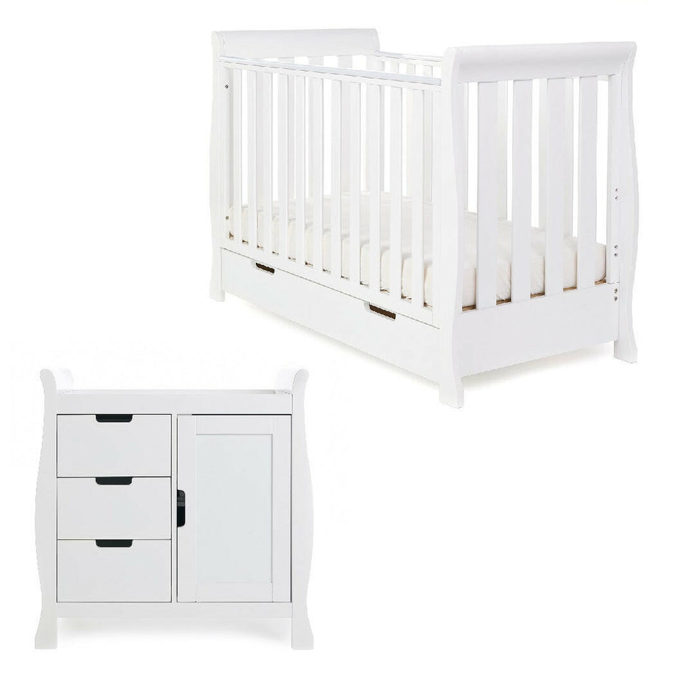 Obaby Stamford Mini Sleigh 2 Piece Room Set White