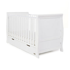 Obaby Stamford Sleigh Cot Bed with Drawer and included spring mattress