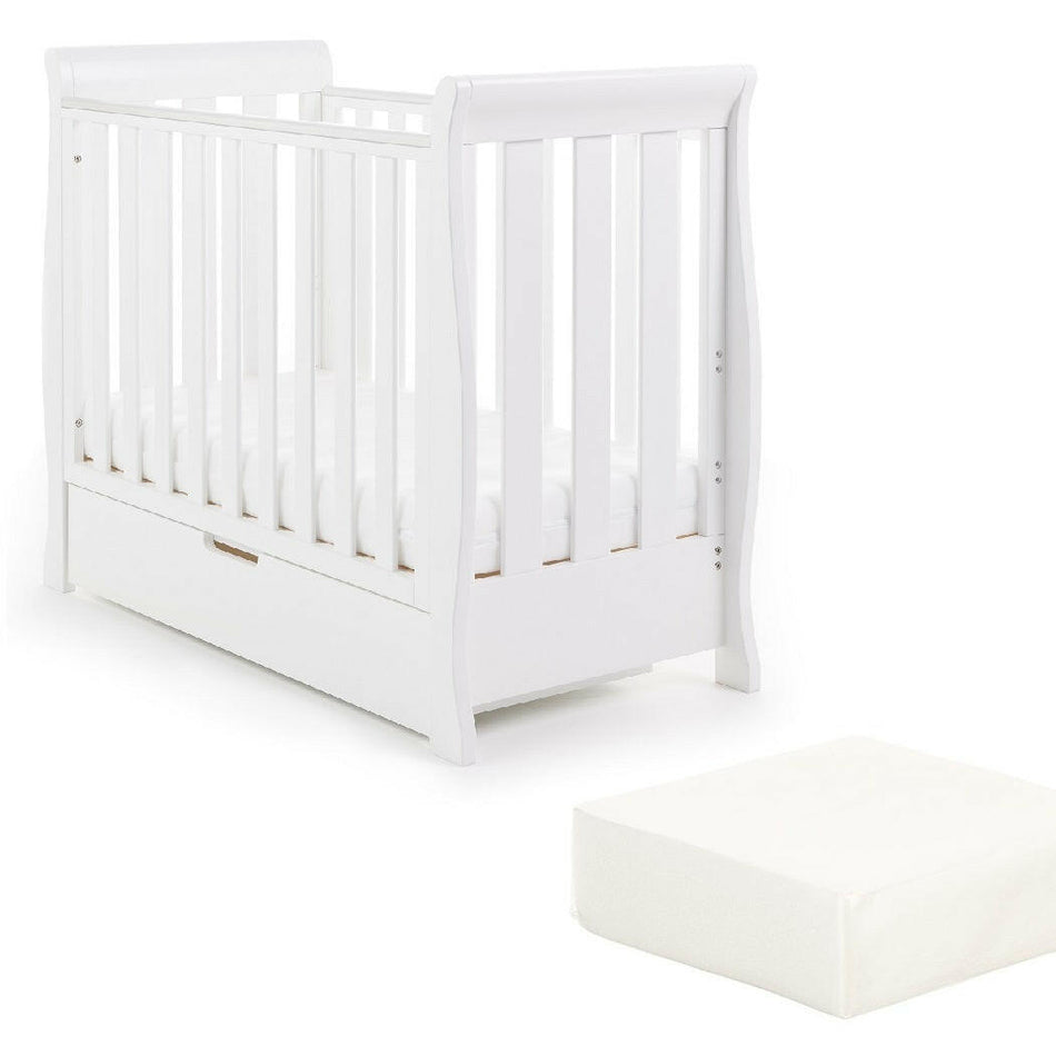 Obaby Stamford Space Saver Cot With FOAM Mattress White
