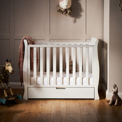 Obaby Stamford Space Saver Cot (White) - lifestyle image