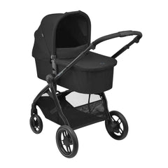 Maxi-Cosi Street Plus (Total Black)- showing the carrycot and chassis together as the pram