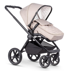 Venicci Tinum 2.0 Travel System 3-in-1 (Sabbia) - showing the parent-facing pushchair with the included footmuff