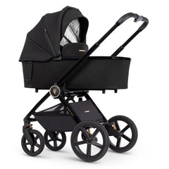 Venicci Upline Travel System 3-in-1 (All Black) - showing the carrycot and chassis together as the pram