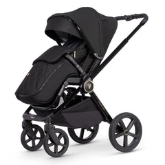 Venicci Upline Travel System 3-in-1 (All Black) - showing the pushchair in forward-facing mode with the included footmuff