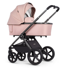 Venicci Upline Travel System 3-in-1 (Misty Rose) - showing the carrycot and chassis together as the pram