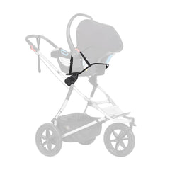 Mountain Buggy Universal Car Seat Adaptor Frame - showing how the frame fits one car seat (buggy and car seat not included)