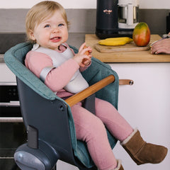 BEABA Seat Cushion for Up and Down Highchair - Infant/Toddler (Sage Green) - lifestyle image