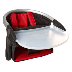 Phil & Teds Lobster v2 Portable High Chair (Red) - quarter view, shown with tray attached