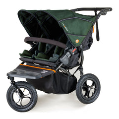 Out n About Nipper DOUBLE v5 Baby Pushchair (Sycamore Green) - shown here with both hoods extended