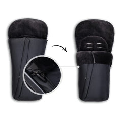 Hauck Winter Footmuff (Black) - showing the footmuff with its front folded and fastened down